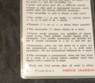 Vintage 1964 Asc French Grammar Verbs Laminated Pocket Travel Study Flash Cards