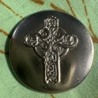 Vintage Silver Tone Cross Faith Pocket Guardian Token Coin Christian Keepsake