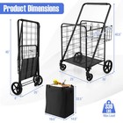Folding Shopping Cart Jumbo Upgraded Utility Grocery Cart W  Waterproof Liner