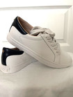 New Kate Spade Size 7 5 White   Navy Blue Action Leather Ladies Sneakers Shoes
