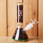 7 8  Eyes Fluorescent Glass Bong Glass Water Pipe Smoking Tobacco Beaker 14mm