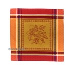French Provencal Set Of 6 Cotton Jacquard Napkins Lemons Orange- Made In France