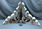 Antique Pair Large Roof Brackets 18x21 Shabby White Vtg Chic Corbels Old 617-24b