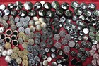 204 Pcs Lot Old Czech Vintage Glass Buttons 1930  s Art-deco