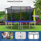 14 Ft Trampoline With Safety Enclosure Net Spring Pad Ladder W  Basketball Hoop