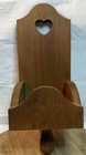 Vintage Primitive Wooden Wall Match Holder Heart Cutout Country Farmhouse