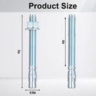 10 Pcs 3 4x7 Inch Zinc Plated Wedge Anchor 2 Post Car Lift Carbon Steel Fastener