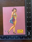 1940 s Earl Moran Hotcha Girls Card  a Little Backwards  Ex Heavier Stock B b