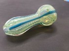 Hookah Pipe Tobacco Blown Glass 3  Heavy Hand Spiral Art Dark Blue Smoking Herb