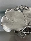 Art-nouveau Pewter Fairy Lily Pad Visiting Card Tray Etain 95 
