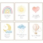  6 Pcs Boho Nursery Wall Decor 12 X 16 Inch Bible Verse Kids Room Wall Decor 