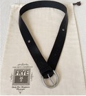 Frye Black Genuine Leather Belt Size M Silver Buckle 34dc923 W  Dust Bag