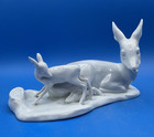 Heubach Bros  Germany Porcelain Blanc De Chine Figurine Of Deer And Fawn