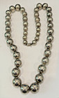 Vintage Mexico Signed Sterling Silver Graduated Bead 29  Long Necklace 130 Grams