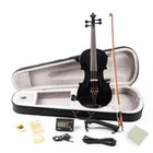 Glarry Gv102 4 4 Solid Wood Eq Violin Box Bow Violin String Shoulder Pad Black 