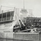 2 Vintage Photograph Snapshot Aquila Steam Ship 1940s - A1