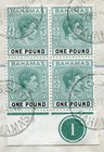 Bahamas 1948   1 Sg 157a Plate B4 Registered To Usa  One   1 Plate Flaw  103 