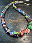 Vintage Millefiori Glass Bead Necklace - Colorful Venetian Trade Beads