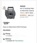 Ridgid Flex Shaft K9-12  Wall To Wall Drain Cleaner 74978