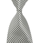 New Classic Plaid Check White Black Jacquard Woven 100  Silk Men s Tie Necktie