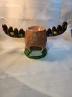 Ceramic Moose Candle Holder With Colorful Antlers  10  X 6   Multicolor