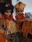 1950s 1960s Hawaiian Hula Table Lamp With Kewpie Dolls  Tiki Hut   Coconut Base