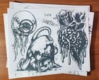 Paul Booth 1992 Dark Demons Black And White Tattoo Flash 6 Sheet Set 11x14