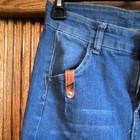 Shang Blue Denim Knee Length Pencil Skirt Button Closure Size M
