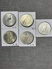Lot Of 5 Silver Peace Dollars  