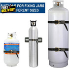 Wall Mounted Propane Tank Holder Brackets With Ratchet Straps White Set Of 2   