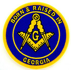 Born And Raised In Georgia Masonic Patch