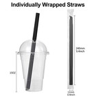 100 Pcs Black Boba Straws Jumbo Smoothie Straws individually Wrapped Disposab   