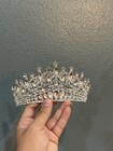 Silver Metal Rhinestone Crystal Bridal Tiara Crown Headband
