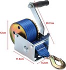 600lbs Hand Winch Gear Hand Crank Nylon Strap Winch Atv Boat Trailer Heavy Duty