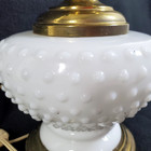 Vintage Hobnail White Milk Glass Desk Vanity Lamp No Globe 10    Tall