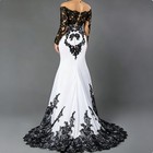 Evening Dresses Mermaid Long Sleeves Prom Dresses Gothic Black Wedding Dresses