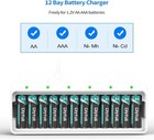 12-pack Aa Rechargeable Batteries 2800mah Ni-mh    12 Bay Fast Charger Set