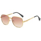 Sunglasses Women Women Pilot Style Beach Wear Gold Metal Square Frame Eyewear
