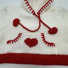 Build A Bear Vintage Rare  Heart Hoodie Sweater Knit Teddy Valentines Clothes