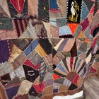 Antique Handmade Patchwork Crazy Quilt Embroidered Folk Art Bedspread 1880s