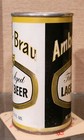1968 Enamel Amber Brau Steel  Pull Tab Beer Can Maier Los Angeles Ca