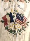 Wwii Us Military Silk Satin Pillow Cover Embroidered Lace Souvenir De France