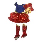 Dc Super Girl Girl s Dress  Shoe Covers  Wrist Cuffs   Headband Costume Set