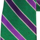 Joseph Abboud Mens Silk Tie Green Purple Stripe Classic 3 0 Designer Necktie