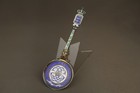 Peter Hertz Danish Sterling Silver   Enamel Spoon King Christian Golden Jubilee