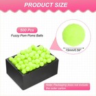 Fuzzy Pom Poms Balls 500 Pcs Mini Pompoms For Diy Craft Fluorescent Green