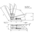 8   x24    Weld-on Mechanical Thumb For Compact Excavator And Backhoe Loader 4 000lb