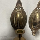 Vintage Brass Candle Single Arm Ornate Wall Sconces Hollywood Regency Set Of 2