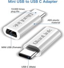 Mini Usb To C Adapter   2-pack  Female C Male White