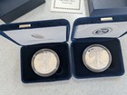 2011   2012 W Us Mint American Eagle One Ounce Silver Proof Coins - Coa   Box